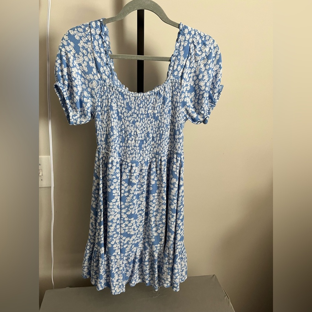 Blue Floral Mini Dress